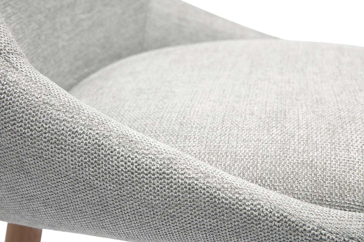 Assise en tissu effet velours textur� gris du tabouret de bar scandinave.