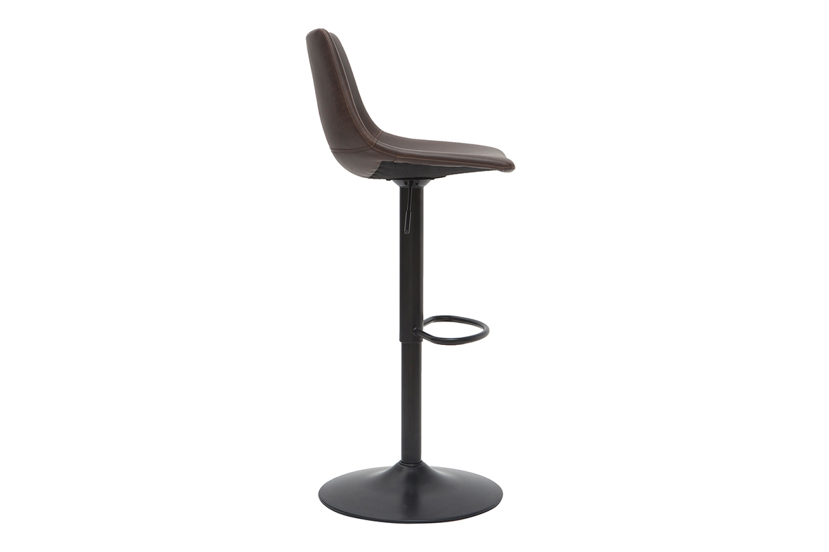 Tabourets de bar vintage r�glables pivotants marron (lot de 2) NEW ROCK