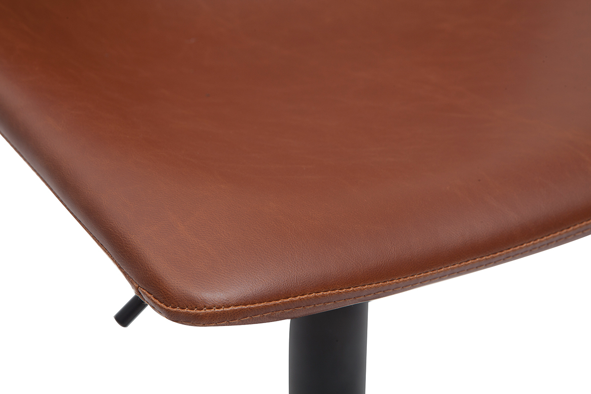 Tabourets de bar vintage r�glables pivotants marron clair (lot de 2) NEW ROCK