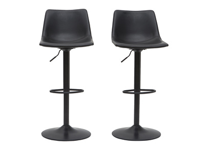 Tabourets de bar vintage r&eacute;glables pivotants noirs (lot de 2) NEW ROCK