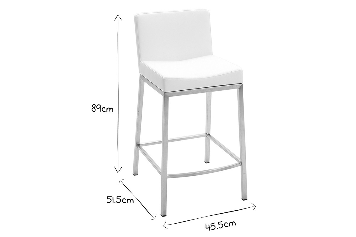 Tabourets design blanc H66 cm (lot de 2) EPSILON