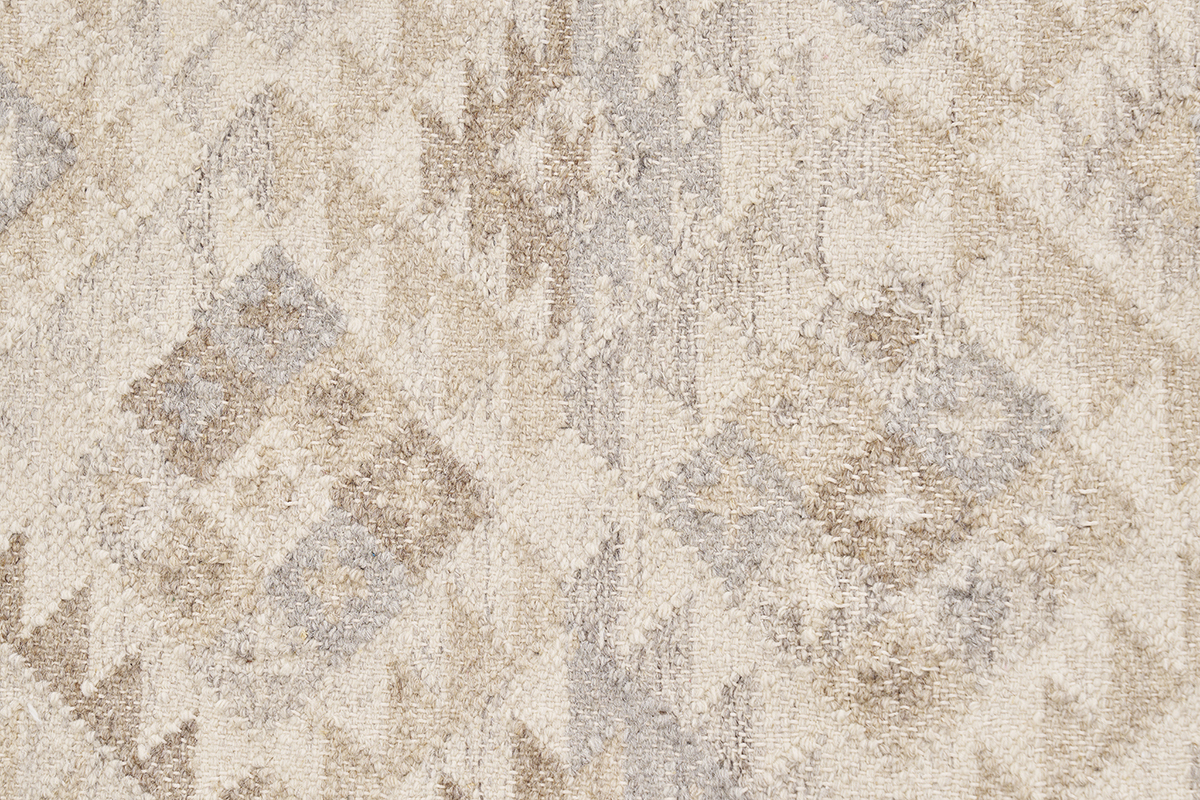 Tapis berb�re beige � motifs en laine et coton 60 x 120 cm MAKA�