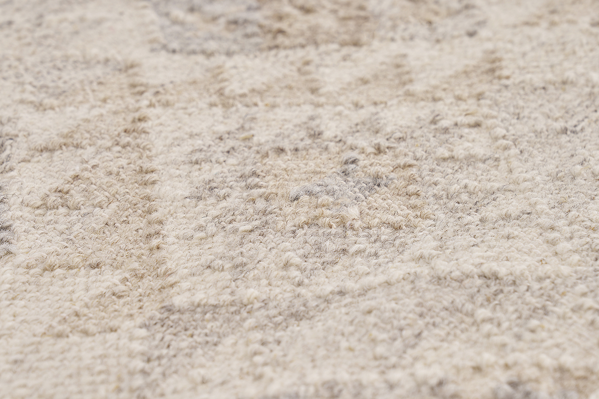Tapis berb�re beige � motifs en laine et coton 60 x 120 cm MAKA�