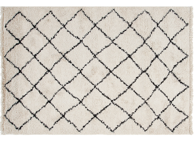 Tapis /  descente de lit style berb&egrave;re &eacute;cru 60 x 120 cm ZELIA