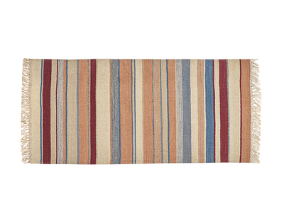 Tapis rectangulaire ray&eacute; multicolore en coton 60 x 120 cm SUPLA