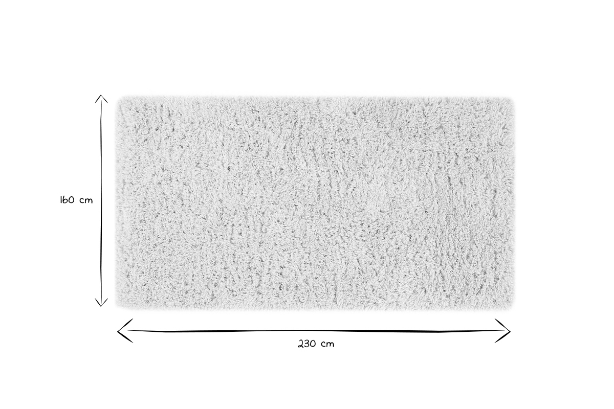 Tapis recycl� � poils longs coloris ivoire 160 x 230 cm AIMEE