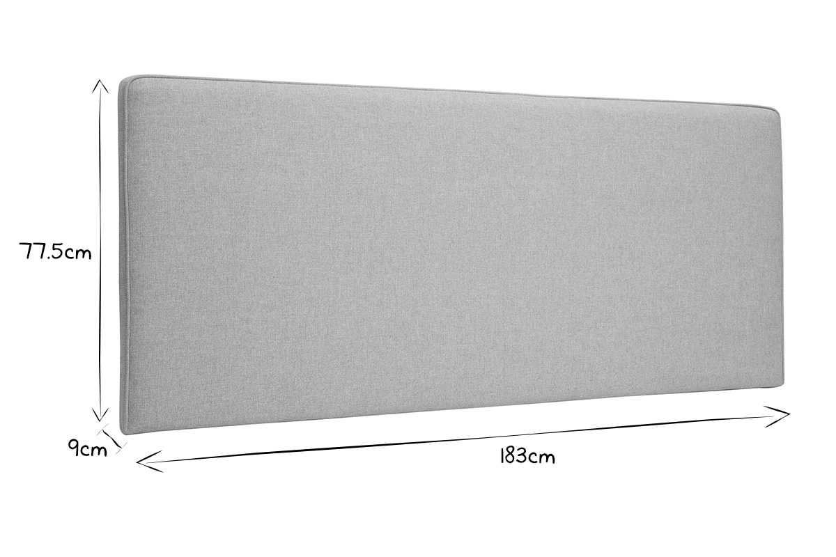 T�te de lit � suspendre en tissu beige L180 cm LILY