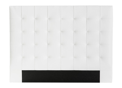 T&ecirc;te de lit capitonn&eacute;e blanc cass&eacute; 160 cm HALCIONA