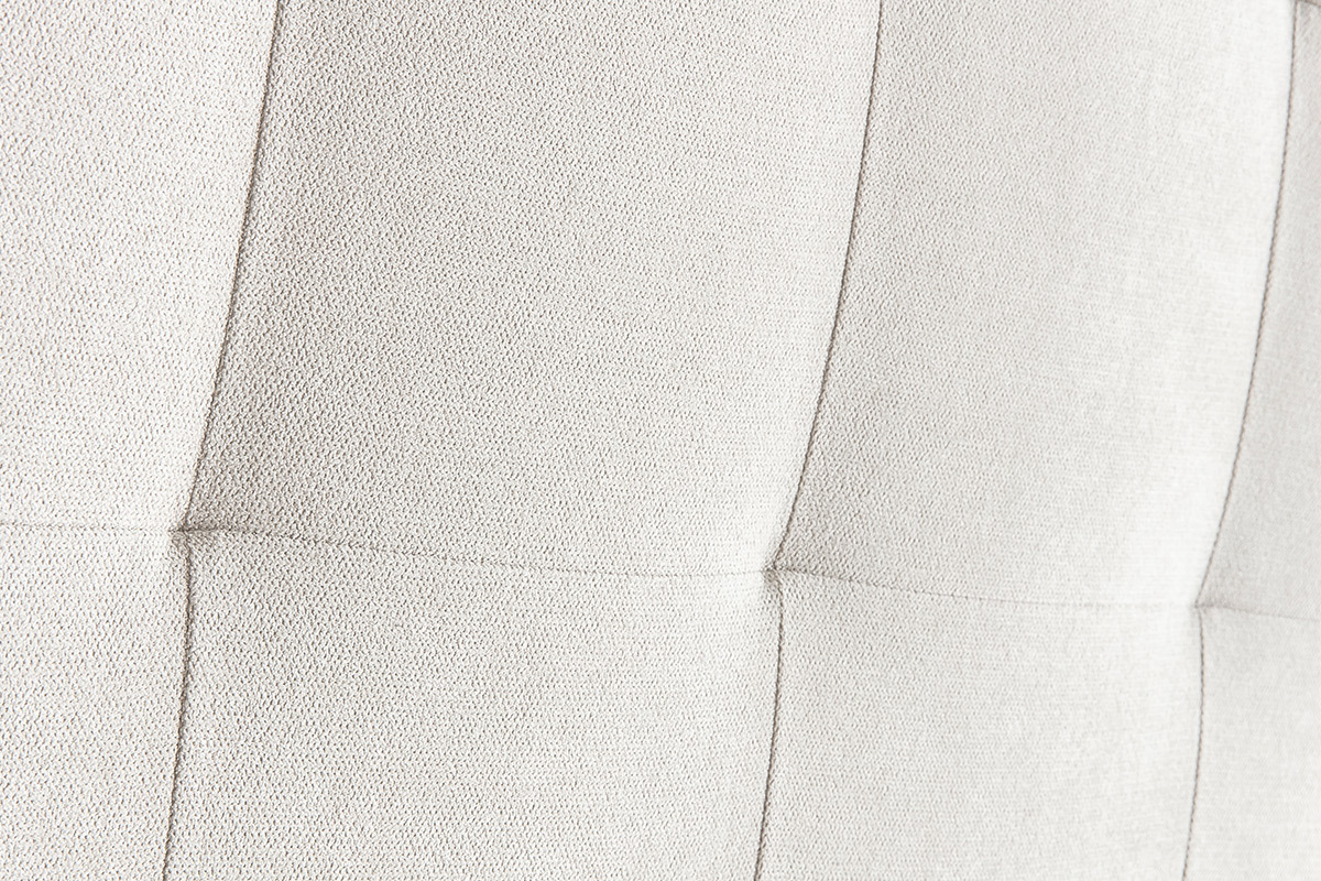 T�te de lit capitonn�e en tissu beige clair naturel L140 cm HALCIONA
