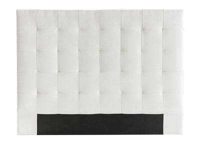 T&ecirc;te de lit capitonn&eacute;e en tissu beige clair naturel L160 cm HALCIONA
