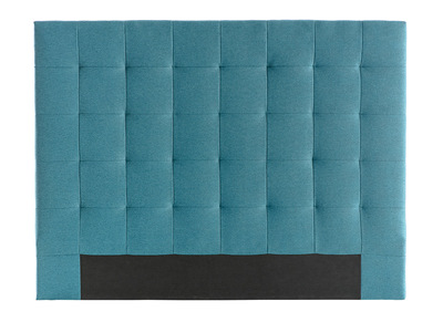 T&ecirc;te de lit capitonn&eacute;e en tissu bleu canard L160 cm HALCIONA