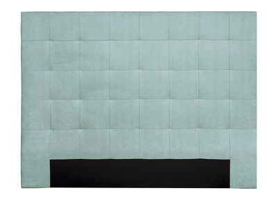 T&ecirc;te de lit capitonn&eacute;e en tissu effet velours vert lagon L160 cm HALCIONA