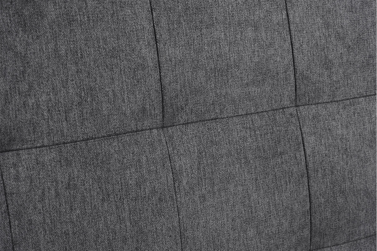 T�te de lit capitonn�e en tissu gris anthracite L180 cm HALCIONA