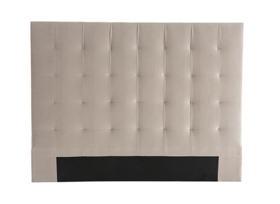 T&ecirc;te de lit capitonn&eacute;e en tissu velours taupe L160 cm HALCIONA