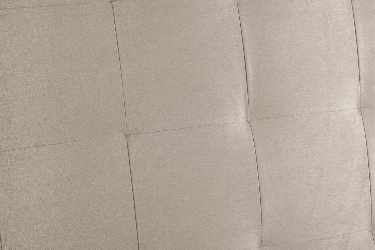 T�te de lit capitonn�e en tissu velours taupe L180 cm HALCIONA