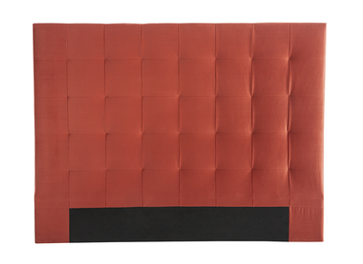 T&ecirc;te de lit capitonn&eacute;e en tissu velours terracotta L160 cm HALCIONA