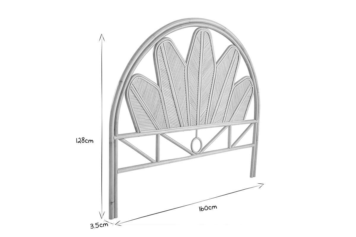 T�te de lit d�co en rotin L160 cm NALAH
