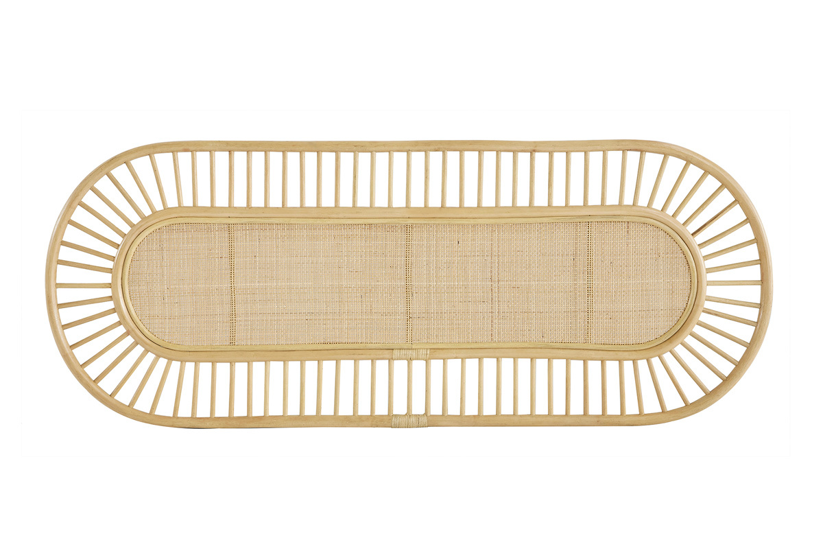 T�te de lit d�co en rotin naturel et cannage L165 cm BOW