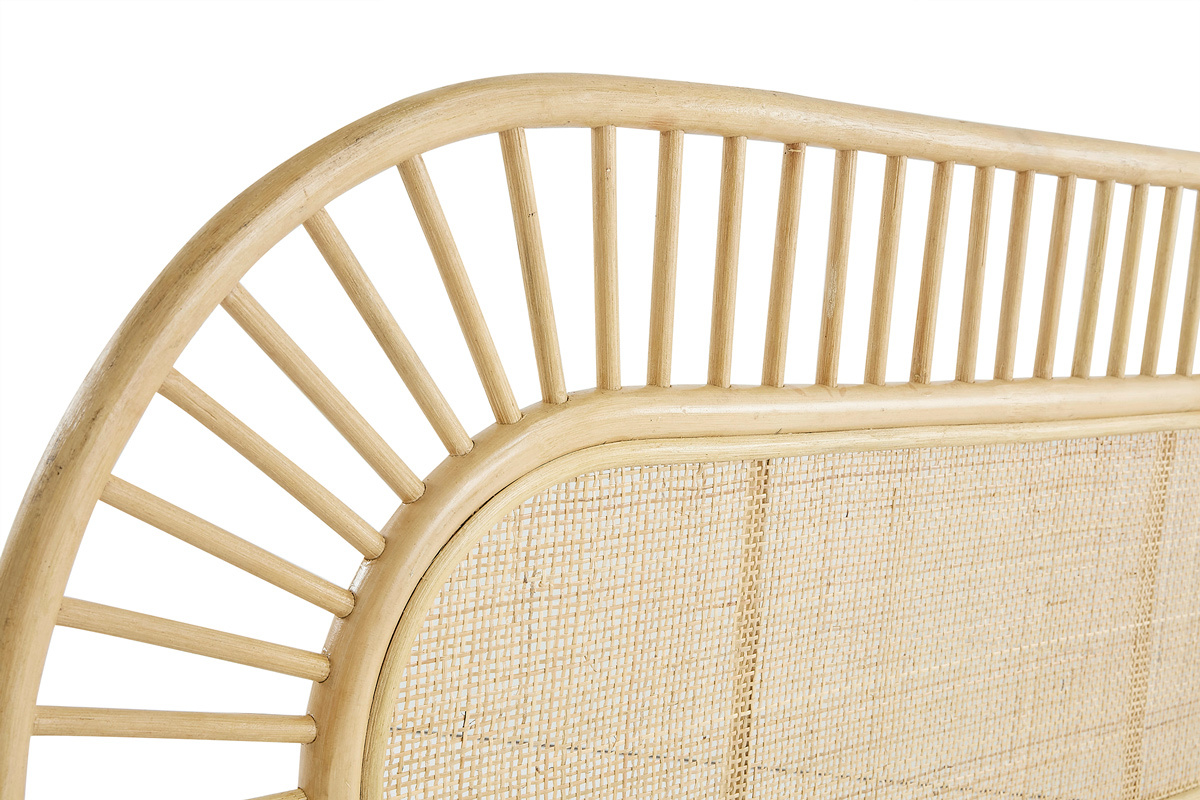 T�te de lit d�co en rotin naturel et cannage L165 cm BOW