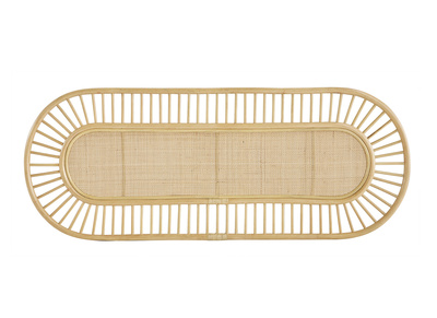 T&ecirc;te de lit d&eacute;co en rotin naturel et cannage L165 cm BOW
