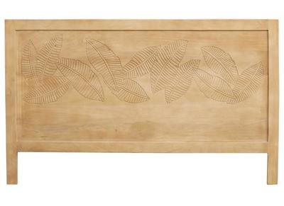 T&ecirc;te de lit en bois manguier massif grav&eacute; L165 cm VIBES