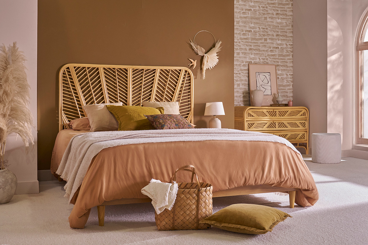 T�te de lit en rotin L162 cm GALON