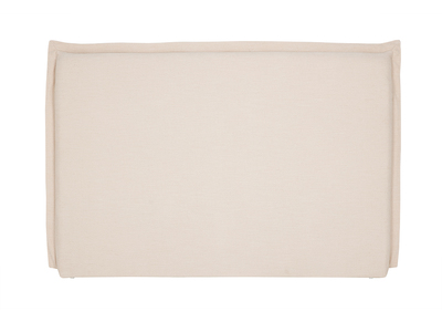 T&ecirc;te de lit en tissu effet lin beige L160 cm PIA