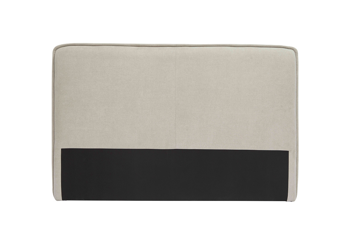 T�te de lit en tissu effet velours beige naturel L175 cm MARCIA