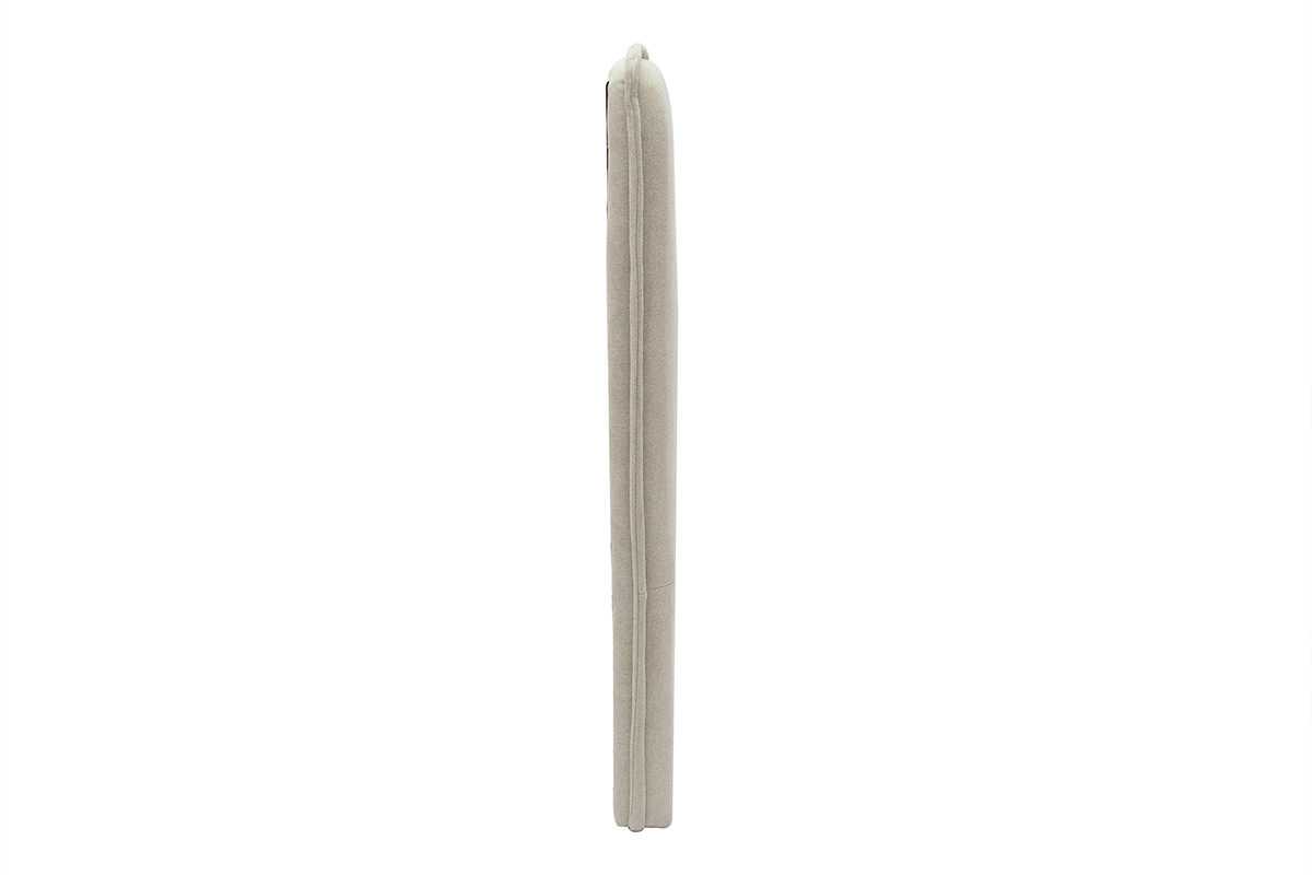 T�te de lit en tissu effet velours beige naturel L175 cm MARCIA