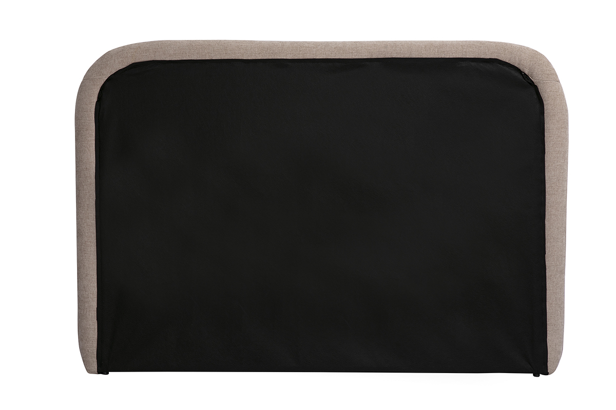 T�te de lit en tissu effet velours textur� beige L169 cm ALANIS