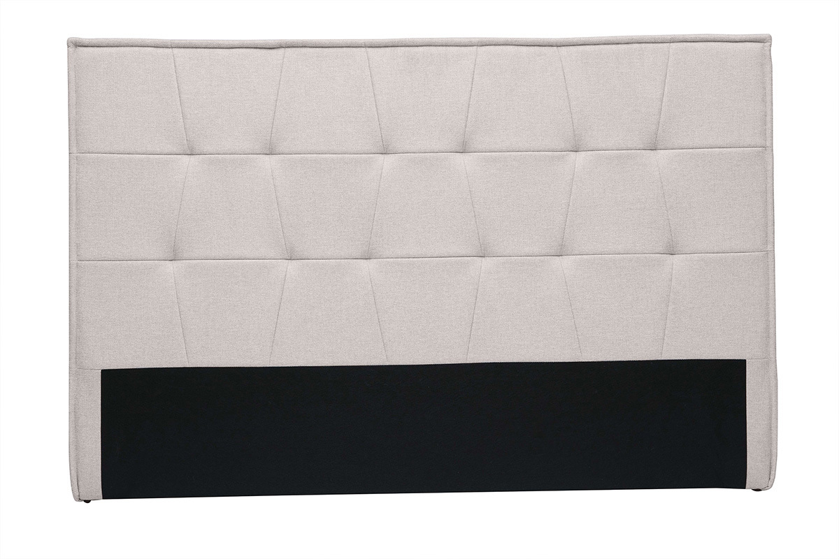 T�te de lit beige effet velours textur� SUKA, vue de face.
