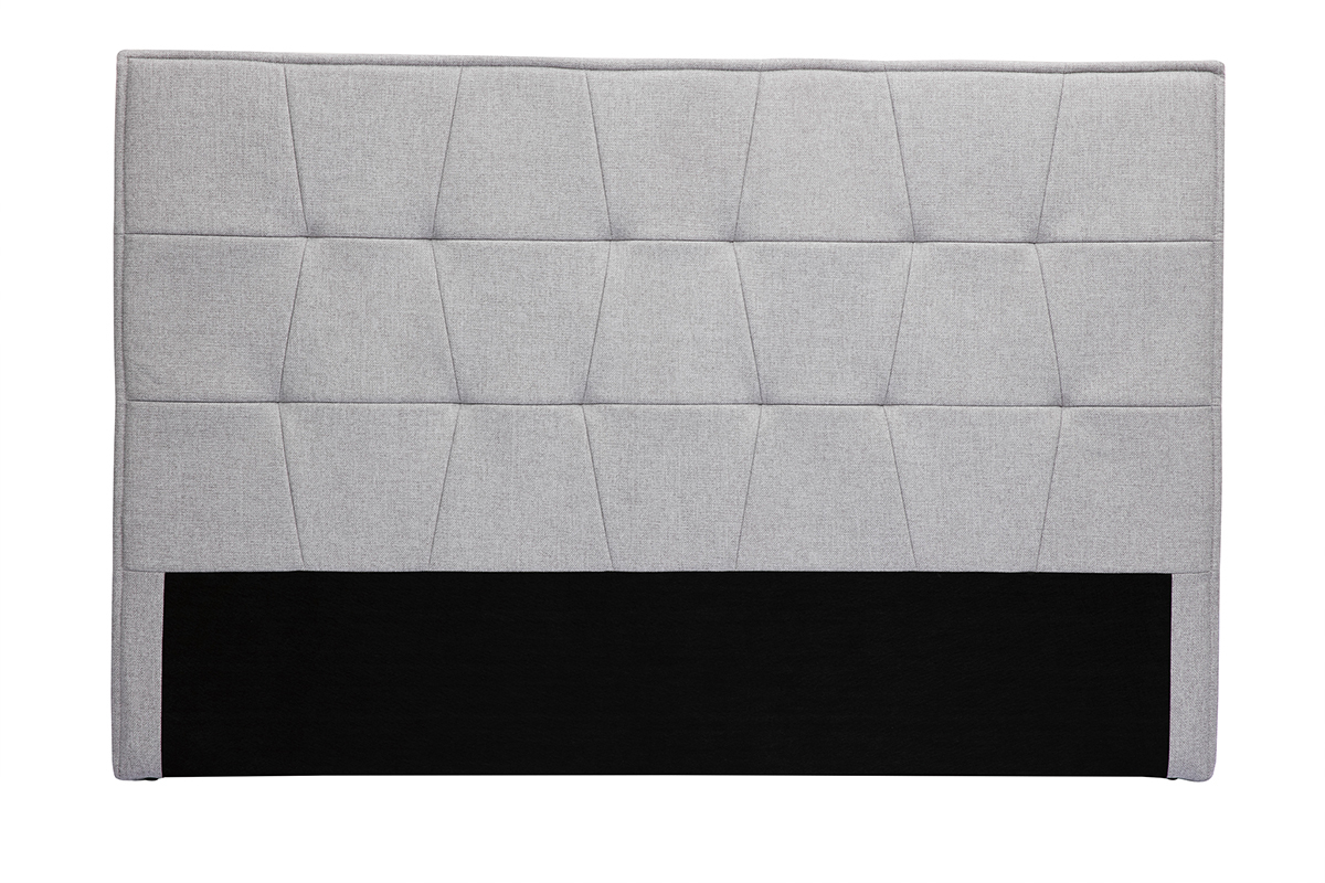 T�te de lit en tissu gris L170 cm SUKA