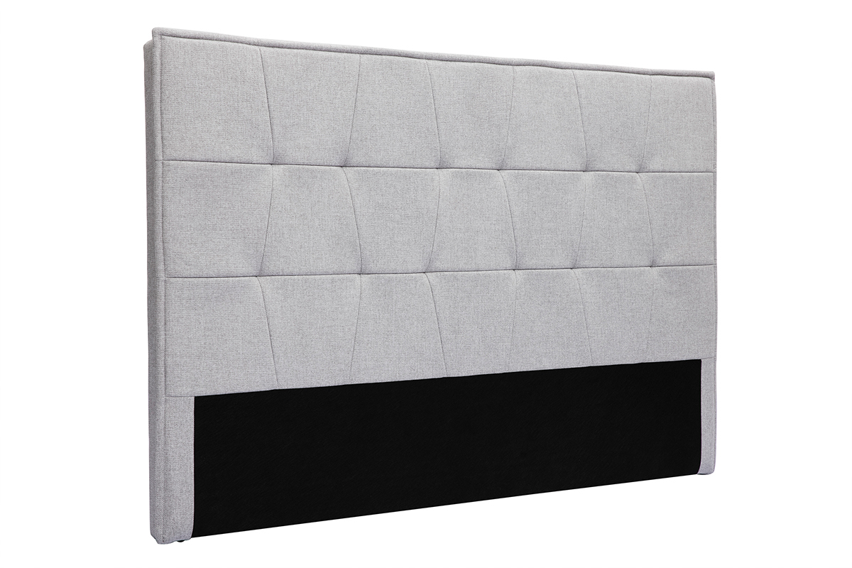 T�te de lit en tissu gris L170 cm SUKA