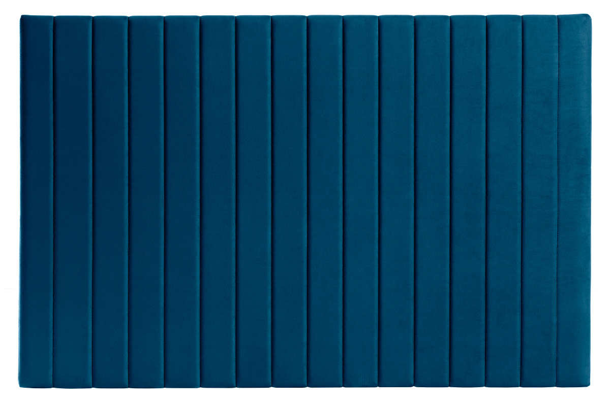 T�te de lit en tissu velours bleu L170 cm NEHA