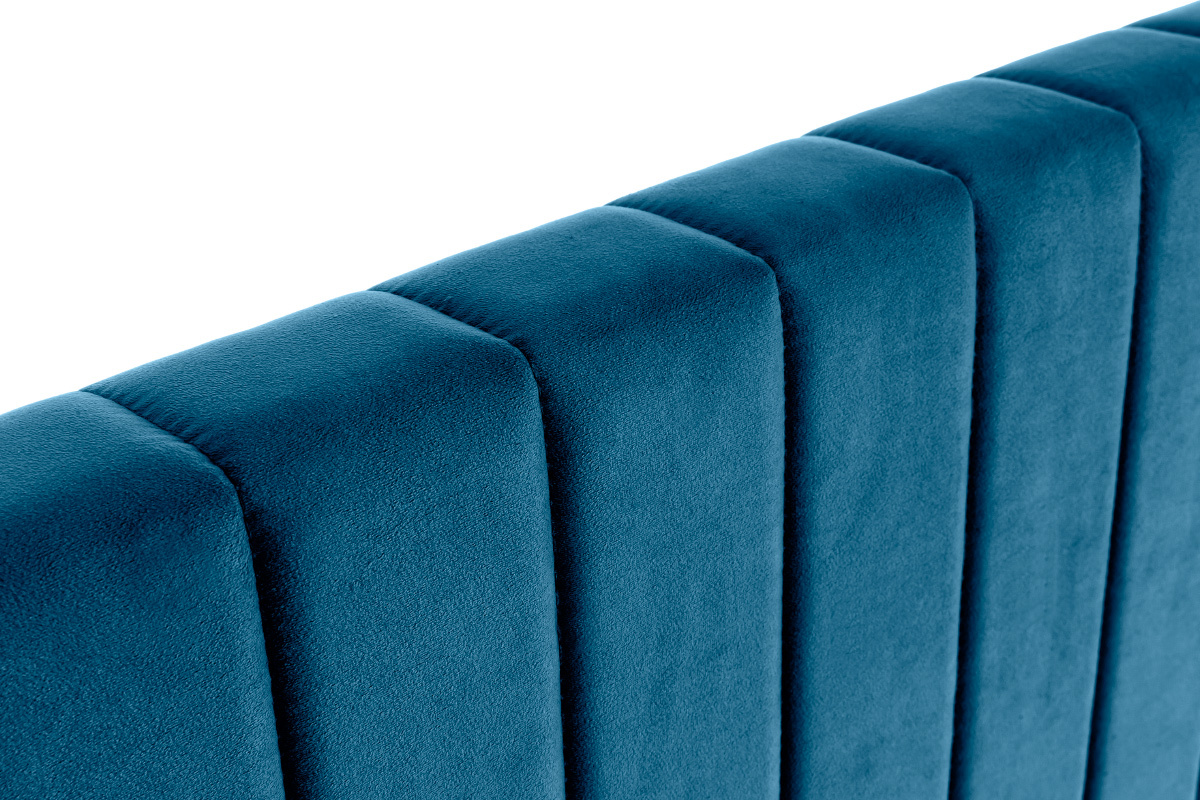 T�te de lit en tissu velours bleu L170 cm NEHA