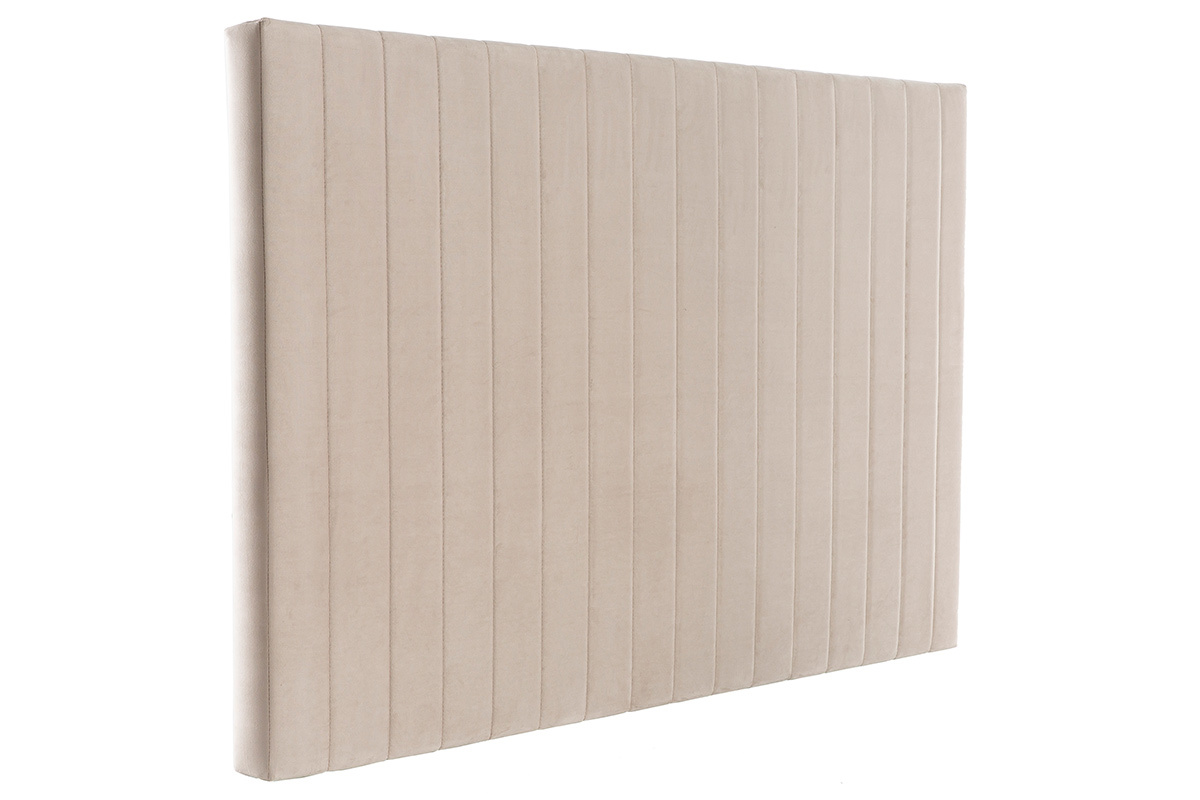 T�te de lit en tissu velours taupe L170 cm NEHA