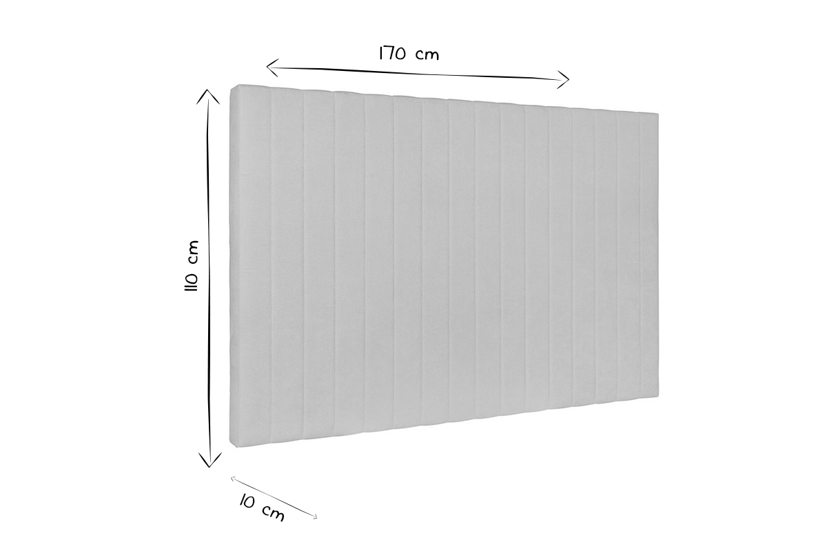 T�te de lit en tissu velours taupe L170 cm NEHA