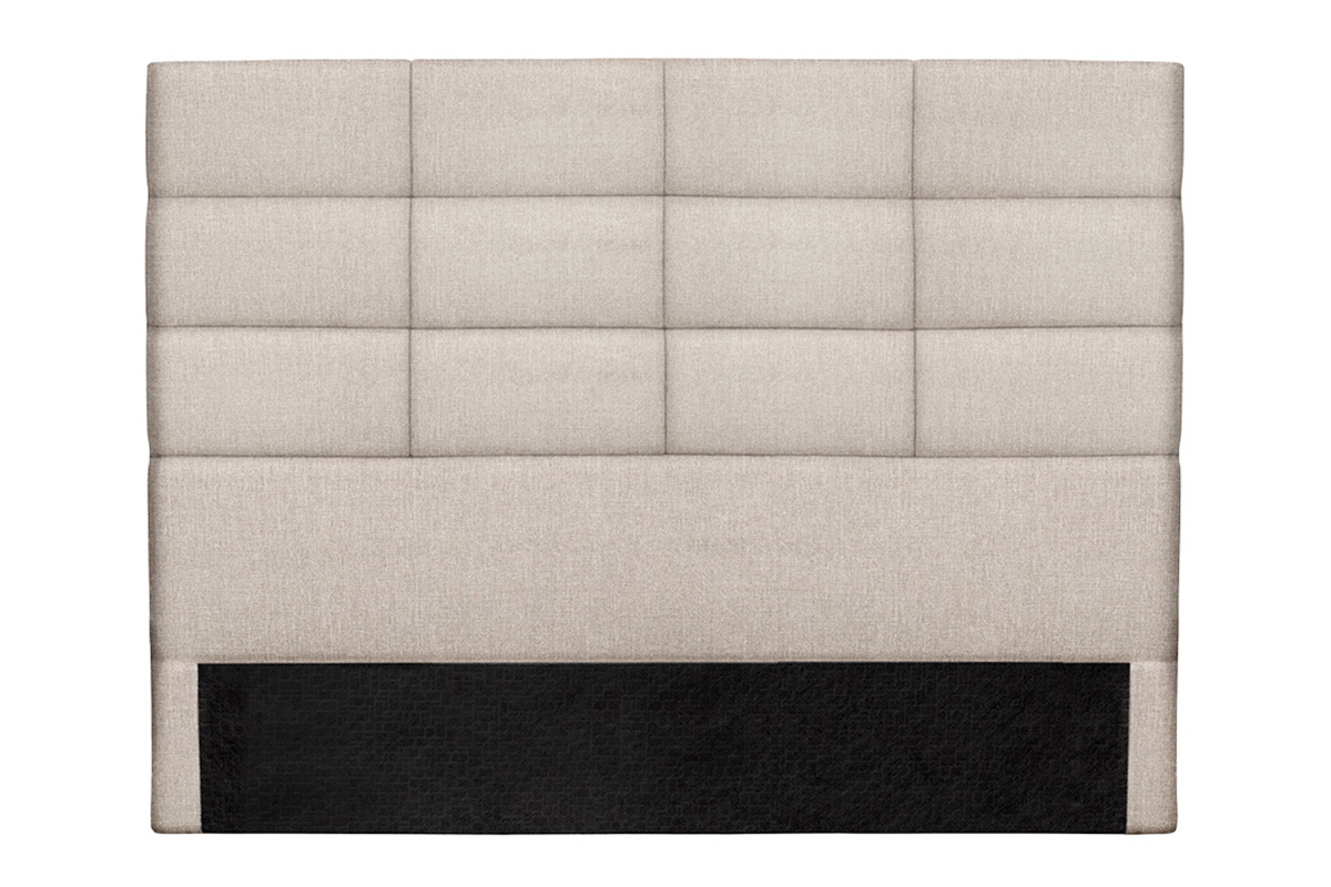 T�te de lit moderne en tissu beige naturel L160 cm ANATOLE