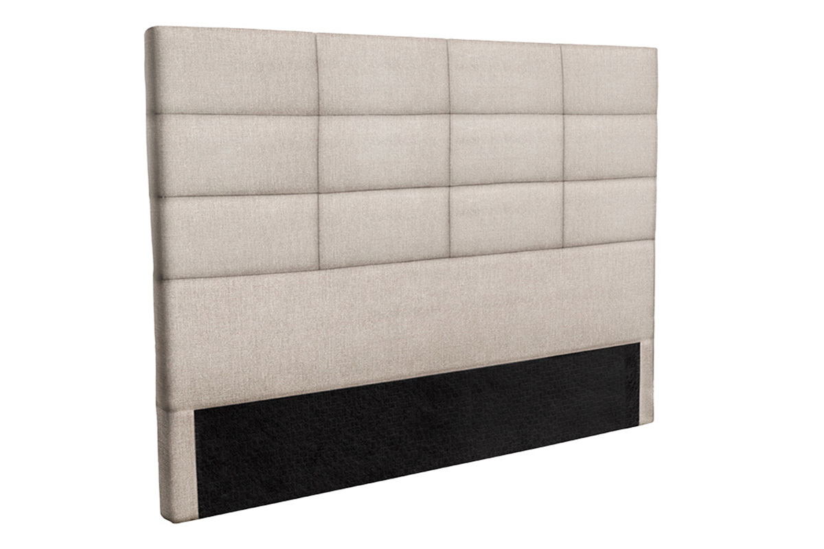 T�te de lit moderne en tissu beige naturel L160 cm ANATOLE