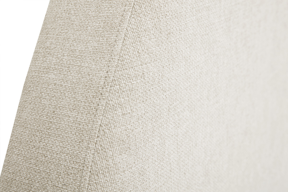D�tail du tissu beige de la t�te de lit ronde NAOMY.