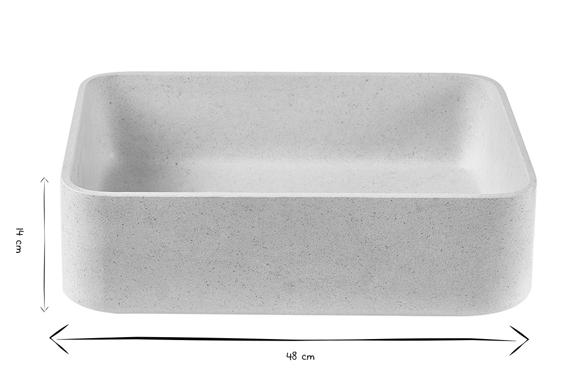 Vasque rectangulaire en pierre naturelle beige L48 cm ALIZEE