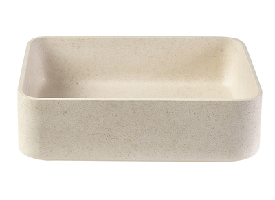 Vasque rectangulaire en pierre naturelle beige L48 cm ALIZEE