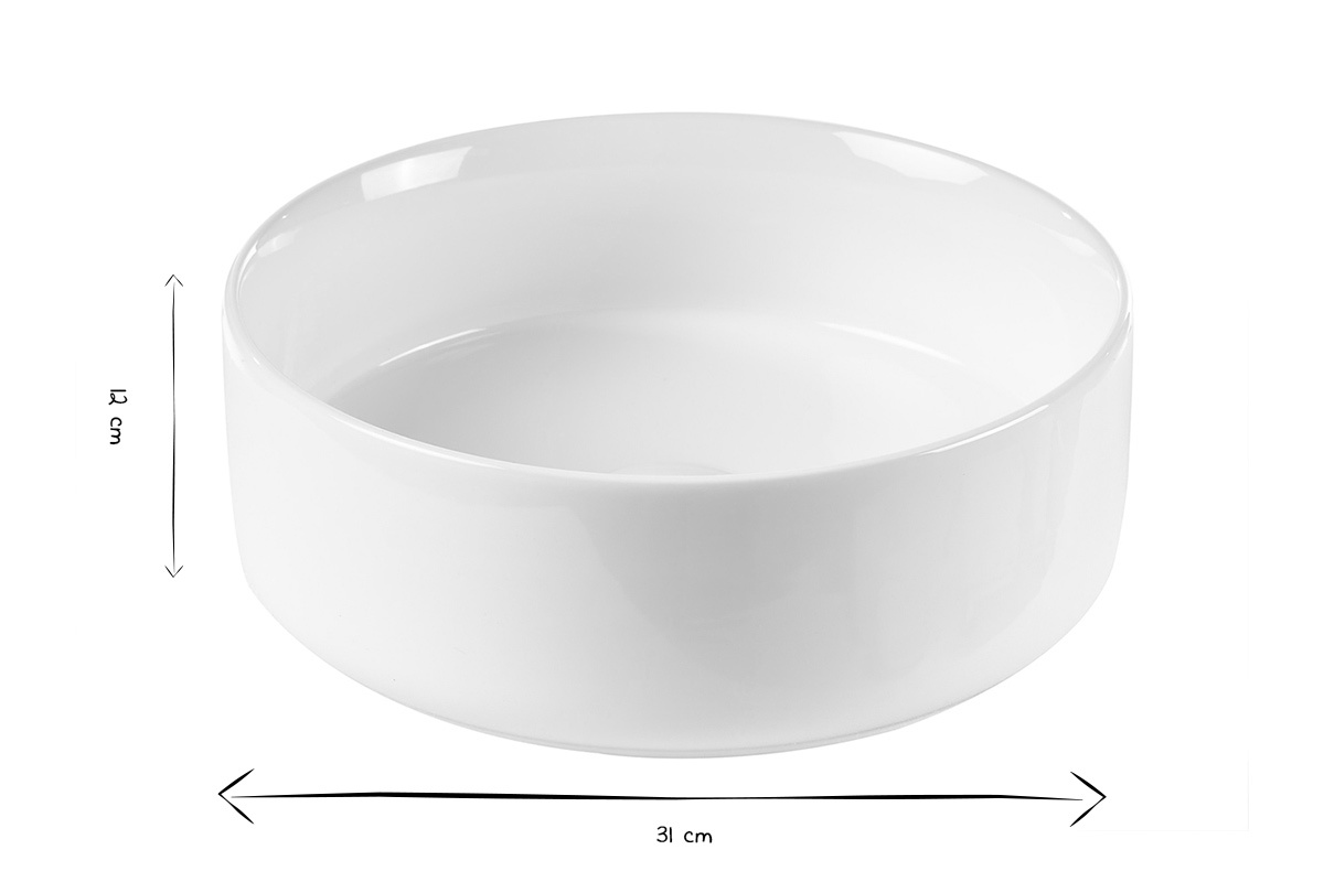 Vasque ronde en c�ramique blanche D31 cm MARLI